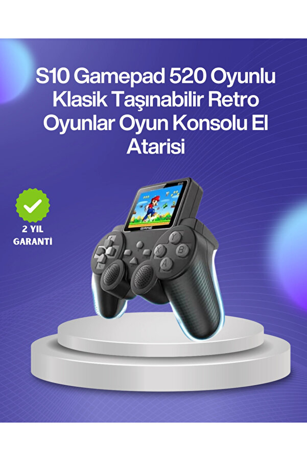 500 Oyunlu Nostalji̇k El Ti̇pi̇ Oyun Konsolu, Taşınabi̇li̇r Şarjlı Ci̇haz, Renkli̇ Ekran Ve Tv Destekli̇