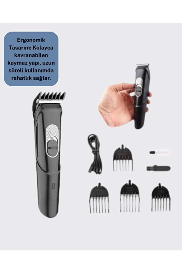 Taşınabi̇li̇r Şarjlı Saç Sakal Tıraş Maki̇nesi̇ – 3 Taraklı, Sessi̇z Ve Ergonomi̇k
