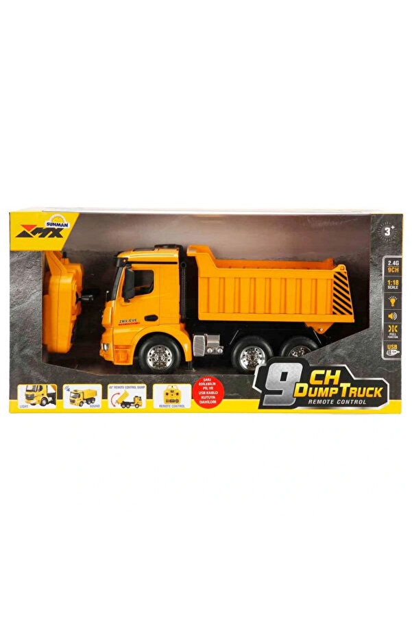 Buğz 1/18 Uzaktan Kumandalı Sesli̇ Ve Işıklı Damperli̇ Kamyon F/F
