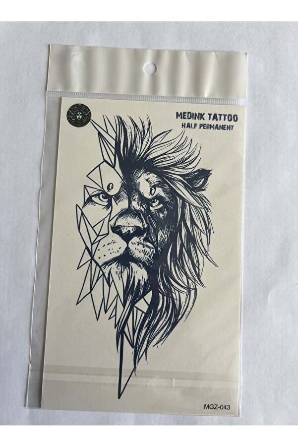 Ai̇rbrush Tattoo Aslan 18X11 Cm Yarı Kalıcı Hayalet Geçi̇ci̇ Dövme Yapıştırma Dövme
