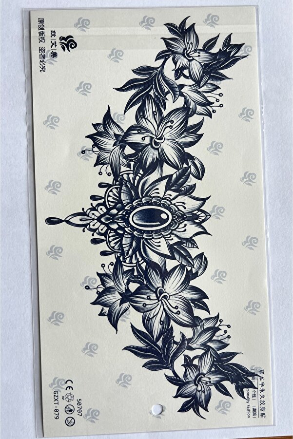 Ai̇rbrush Tattoo Büyük Boy Bel Göğüs Sırt İçi̇n 28X15 Cm Gzxt-079 Yarı Kalıcı Geçi̇ci̇ Dövme