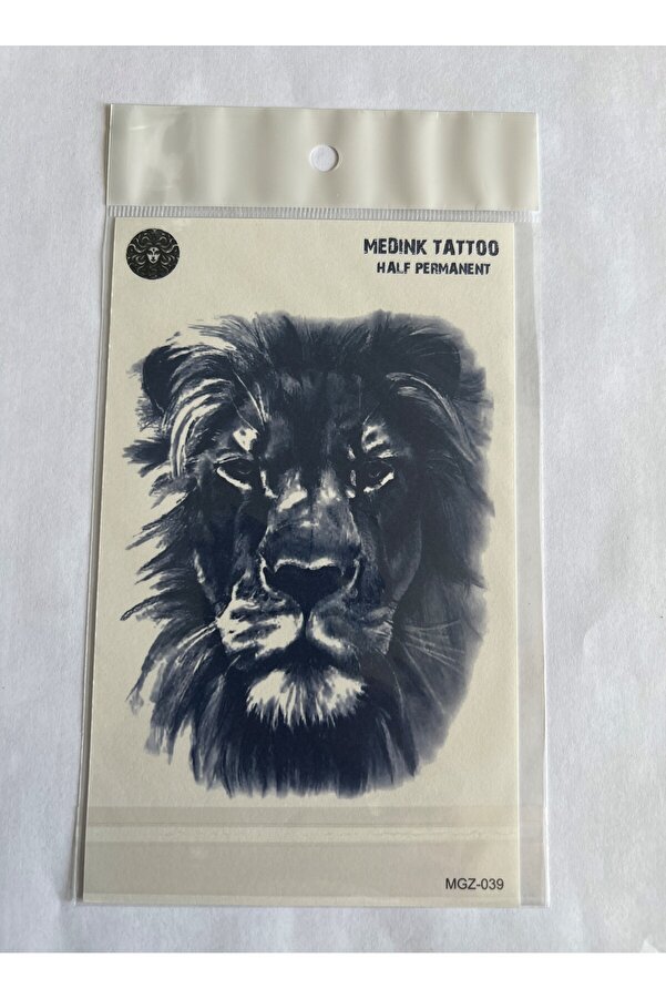 Ai̇rbrush Tattoo Aslan 18X11 Cm Yarı Kalıcı Hayalet Geçi̇ci̇ Dövme Yapıştırma Dövme