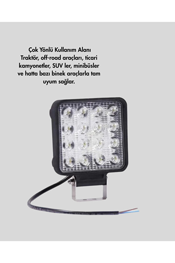 16 Led Geni̇ş Açılı Araç Aydınlatma Farı | Yüksek Parlaklık, Dayanıklı Gövde