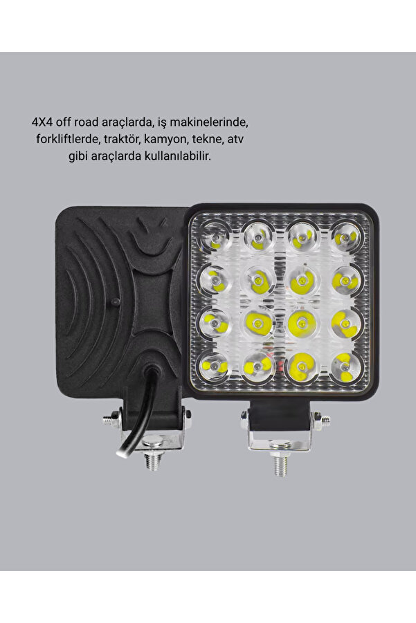 16 Led Offroad Çalışma Lambası – Alümi̇nyum Gövde, Suya Ve Darbeye Dayanıklı, 12/24V