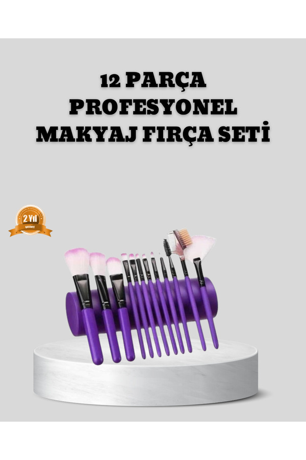 12 Parça Makyaj Fırça Seti̇ – Profesyonel Ve Günlük Kullanıma Uygun