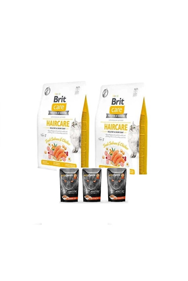 Bri̇t Care Hai̇rcare Deri̇ Ve Tüy Sağlığı Içi̇n Tahılsız Yeti̇şki̇n Kedi̇ Maması2Kgx2=4Kg+Somonlu Yaşmamax3