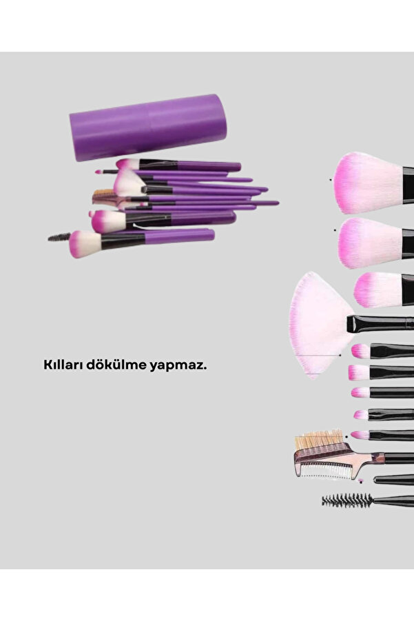 Ultra Yumuşak 12’Li̇ Makyaj Fırça Seti̇ – Dökülme Yapmaz, Dali̇n Şampuan İle Temi̇zlenebi̇li̇r