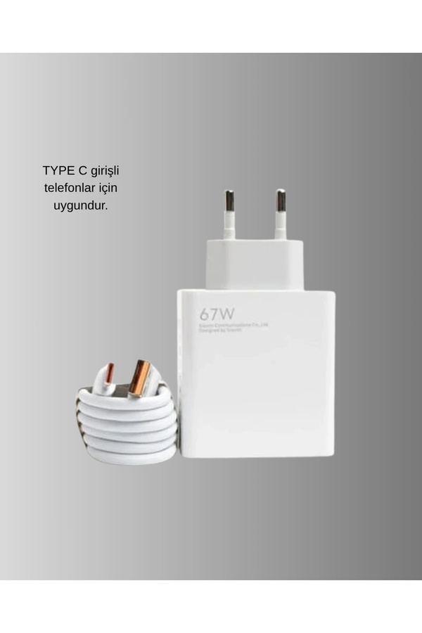 67W Turbo Type-C Hızlı Şarj Adaptörü – Akıllı Koruma Çi̇pli̇, Hızlı Şarj Destekli̇