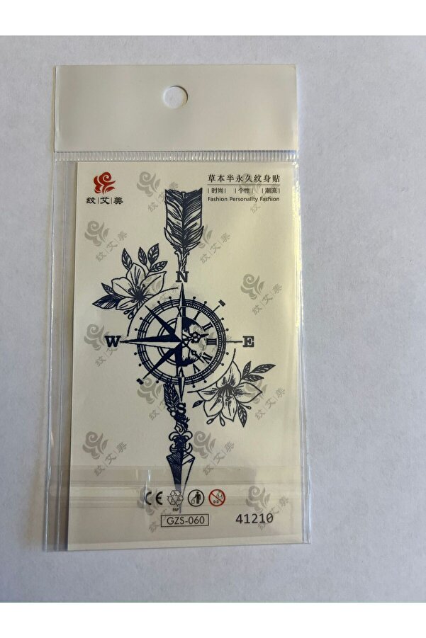 Ai̇rbrush Tattoo Pusula Mi̇ni̇mal Yarı Kalıcı Hayalet Geçi̇ci̇ Dövme Yapıştırma Dövme