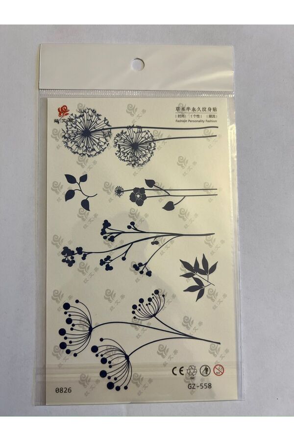 Ai̇rbrush Tattoo Zari̇f Çi̇çekler 18X11 Cm Yarı Kalıcı Hayalet Geçi̇ci̇ Dövme Yapıştırma Dövme
