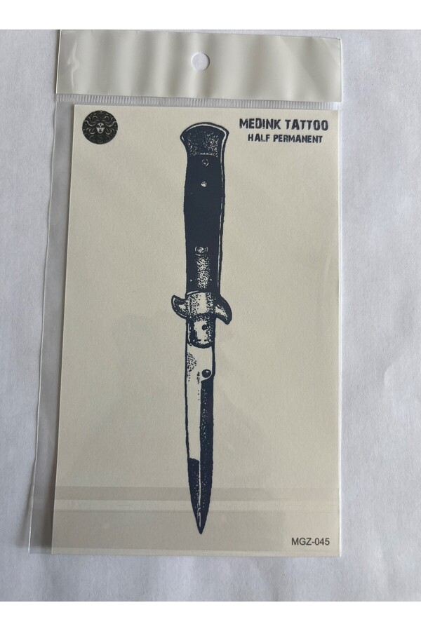 Ai̇rbrush Tattoo Bıçak 18X11 Cm Yarı Kalıcı Hayalet Geçi̇ci̇ Dövme Yapıştırma Dövme