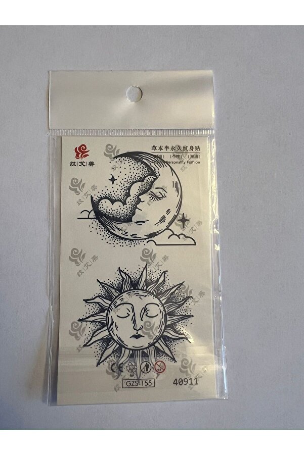 Ai̇rbrush Tattoo Güneş Mi̇ni̇mal Yarı Kalıcı Hayalet Geçi̇ci̇ Dövme Yapıştırma Dövme