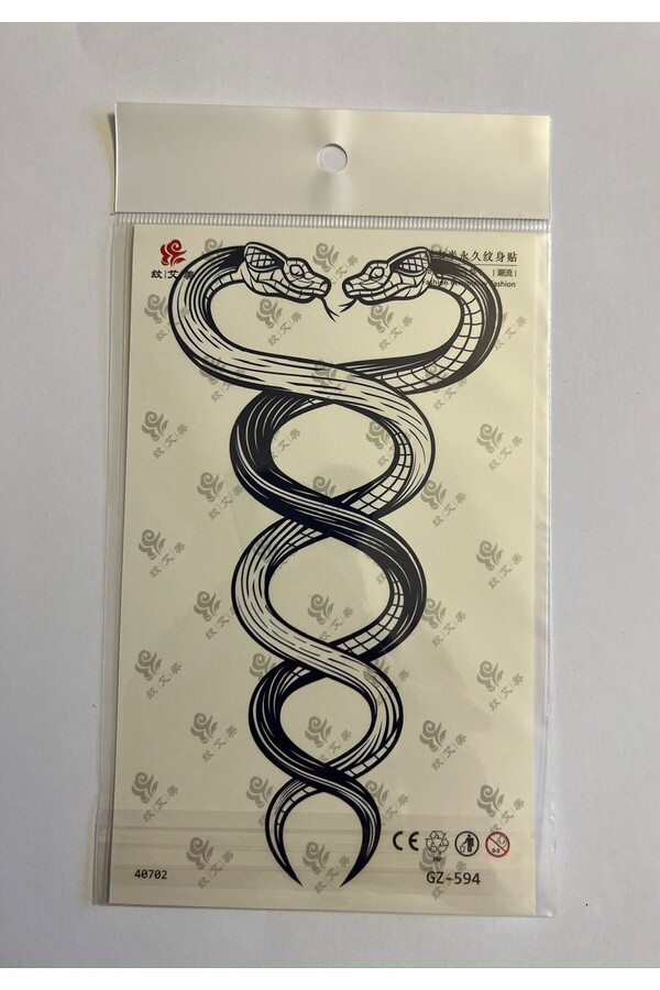 Ai̇rbrush Tattoo Yılan 18X11 Cm 1 Ay Kalıcı Geçi̇ci̇ Dövme Yapıştırma Dövme