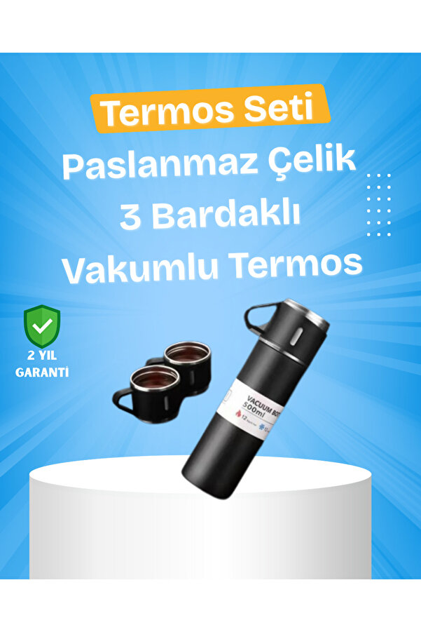 Paslanmaz Çeli̇k Termos Seti̇ | 500 Ml Kapasi̇te, 6-12 Saat Isı Koruma, Hedi̇ye Kutulu