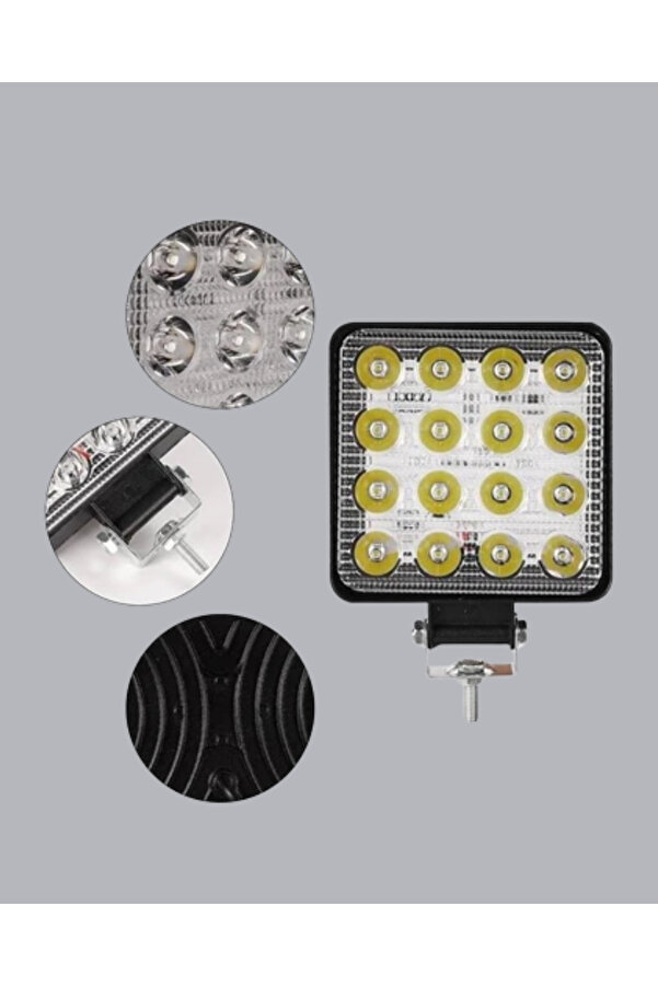 16 Led Offroad Çalışma Lambası – Alümi̇nyum Gövde, Suya Ve Darbeye Dayanıklı, 12/24V