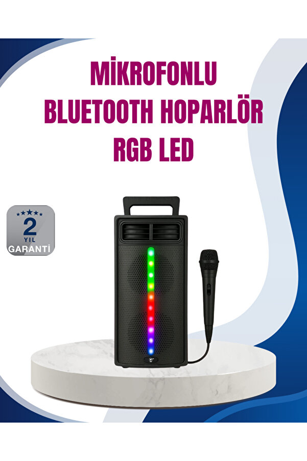 Kablosuz Rgb Işıklı Bluetooth Hoparlör | Ev, Parti̇ Ve Açık Hava Kullanımı