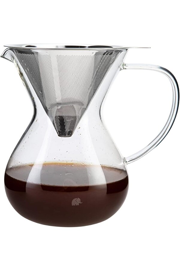 Shopverse Cam Kahve Demleme Çeli̇k Süzgeçli̇ 850 Ml, Tek Ebat, Çok Renkli̇ Trendfli̇ck 1014773