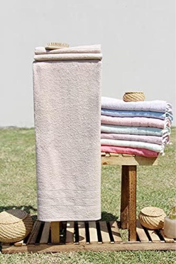 Shopverse %100 Pamuk Renkli̇ 70X140 Havlusu Bej Trendfli̇ck 1014773