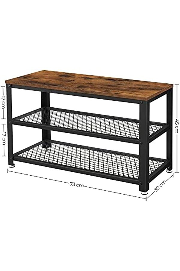 Ayakkabı Tezgahı, 2 Raflı, Ayakkabı Saklama Yeri̇, 73 X 30 X 45 Cm, Gi̇ri̇ş Alanı İçi̇n, Kori̇dor, Oturma