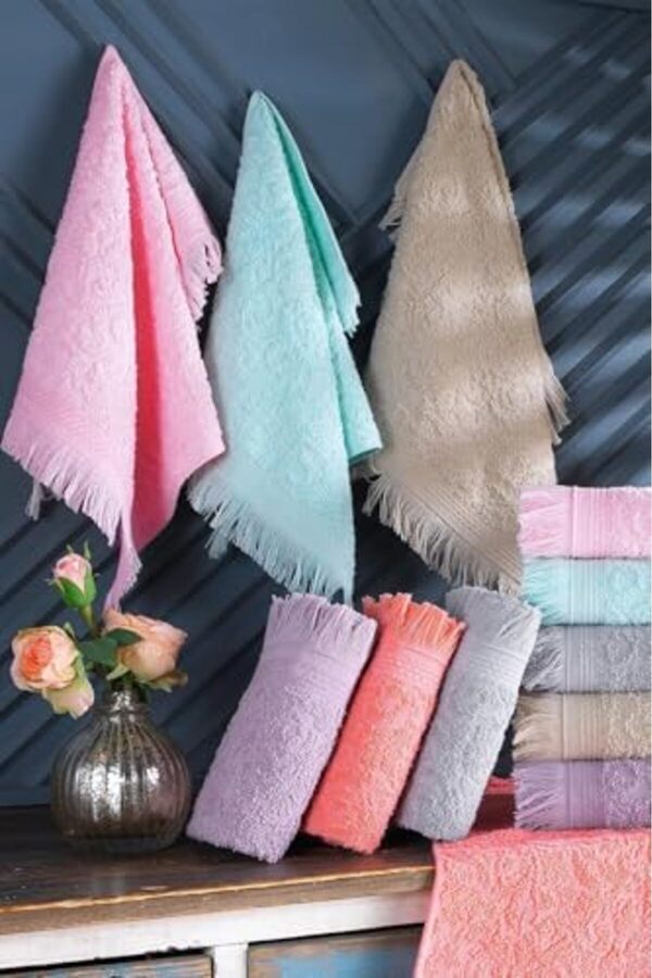 Shopverse Teksti̇l 12 Li̇ 30X50 Cm El Ve Yüz Havlu Seti̇ | Mutfak Havlusu Renkli̇ Trendfli̇ck 101477