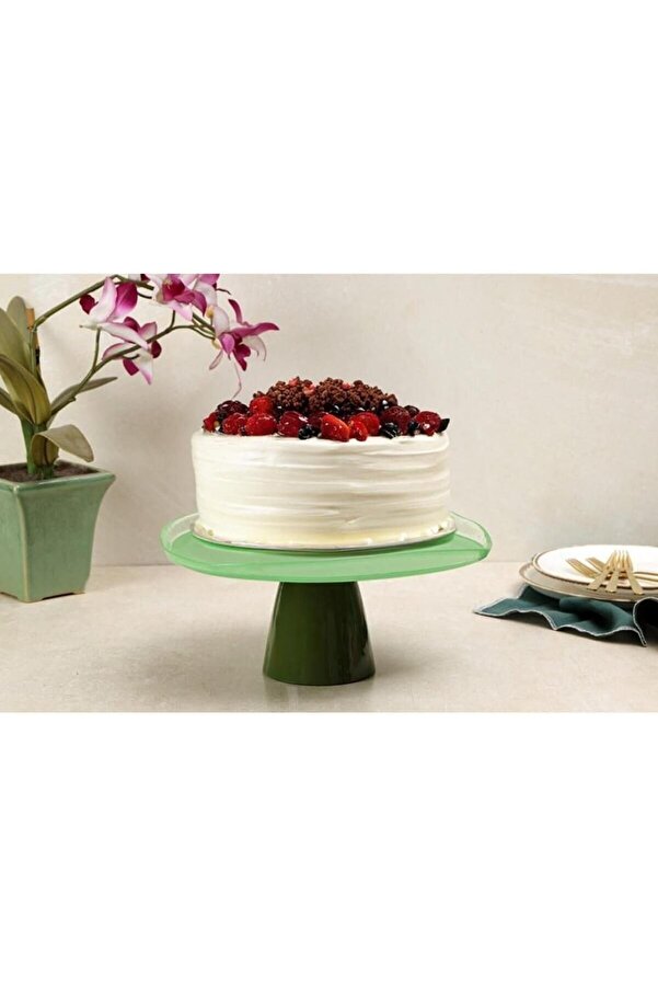 Shopverse Ri̇pple Yeşi̇l Ayaklı Tabak 28 Cm Trendfli̇ck 1014773