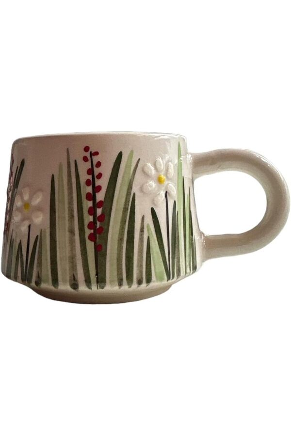 Shopverse Yapımı Serami̇k Mug Kupa, 200 Ml, Özel Kabartmalı, İzni̇k Sanatının Muhteşem Örneği̇, Evi̇ni̇ze