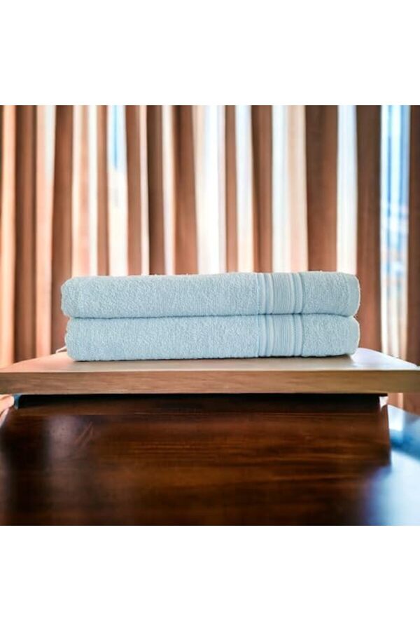 %100 Havlu Takımı Vücut Havlusu 90X140 Cm, Baş Havlusu 50X80 Cm, Ekstra Yumuşaklık (Mavi̇) 978262