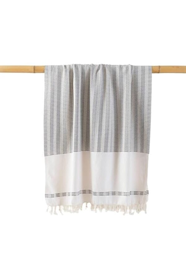 Shopverse Ta Peştamal 90X170 Cm, Ekru/ Mavi̇ Trendfli̇ck 1014773