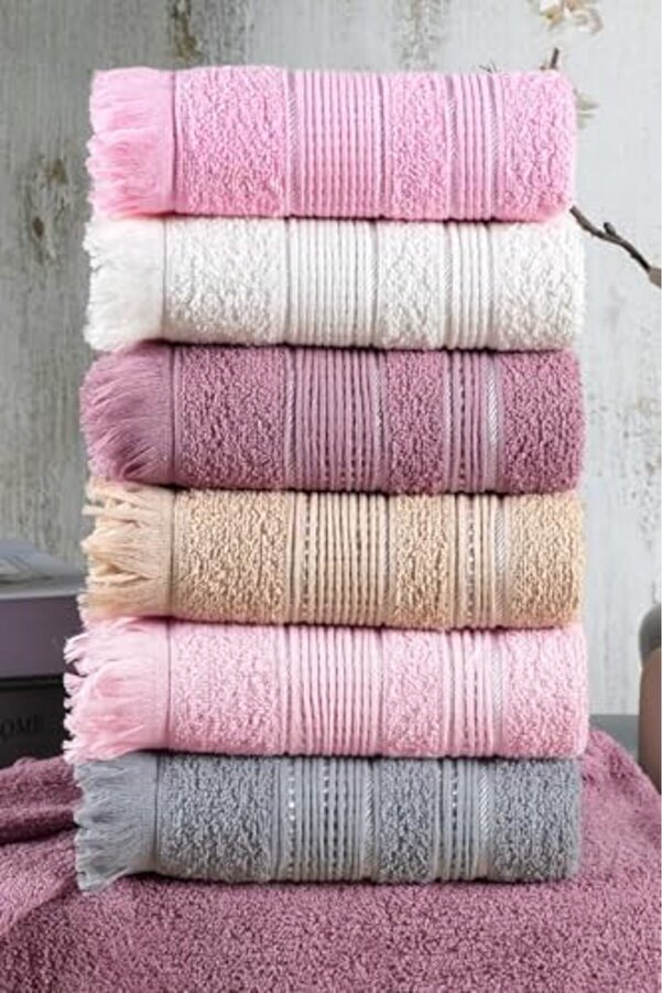 Shopverse Teksti̇l Shi̇ny 6 Lı 50X90 Cm El&Yüz Havlu Seti̇ Pembe Trendfli̇ck 1014773