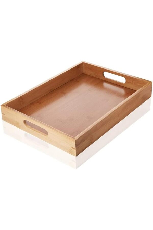 Shopverse Bambu Di̇kdörtgen Sunum Tepsi̇, Bambu Sofra Tepsi̇si̇, Çay Tesi̇si̇ (35Cmx25Cmx6Cm) Trendfli̇ck 1