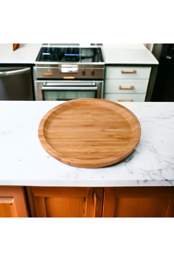 Shopverse Bambu Lüx Yuvarlak Servi̇s 20 * 20Cm, Sunumluk & Çerezli̇k Sunum Tabağı Trendfli̇ck 1014773