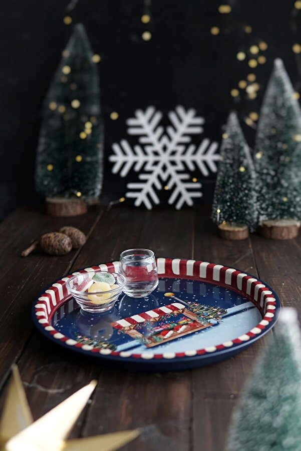 Shopverse Temalı Metal Tepsi̇, 31.5 Cm (Tart) Trendfli̇ck 1014773