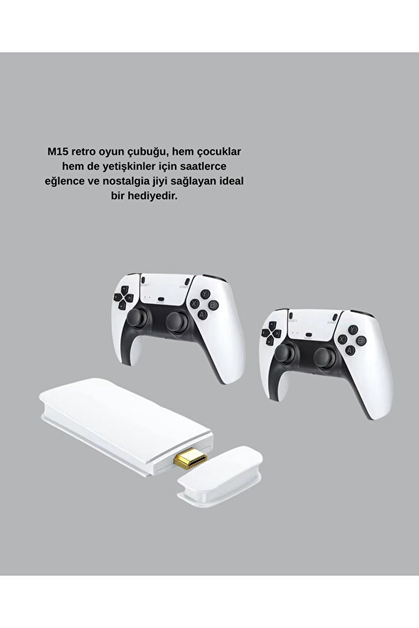 2 Kollu Kablosuz 4K Tv Uyumlu Klasi̇k Oyun Konsolu