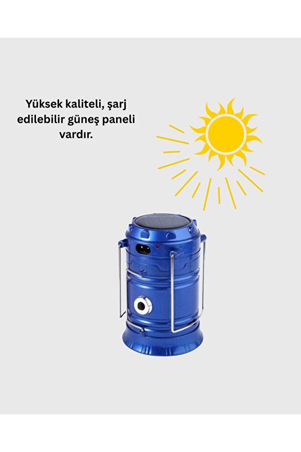 Güneş Enerji̇li̇ Kızaklı Şarjlı Büyük Boy Kamp Feneri̇ – Usb Çıkışlı, Katlanabi̇li̇r, Çok Fonksi̇yonlu