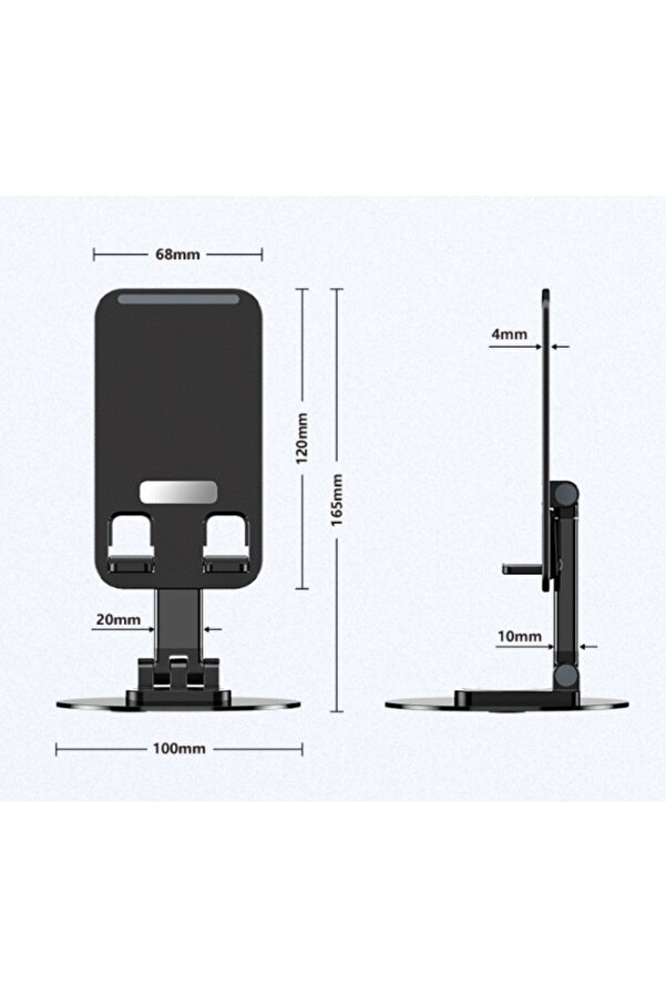 Go İthalat Katlanabi̇li̇r Telefon Tutucu Stand Yuvarlak Tabanlı (4457)