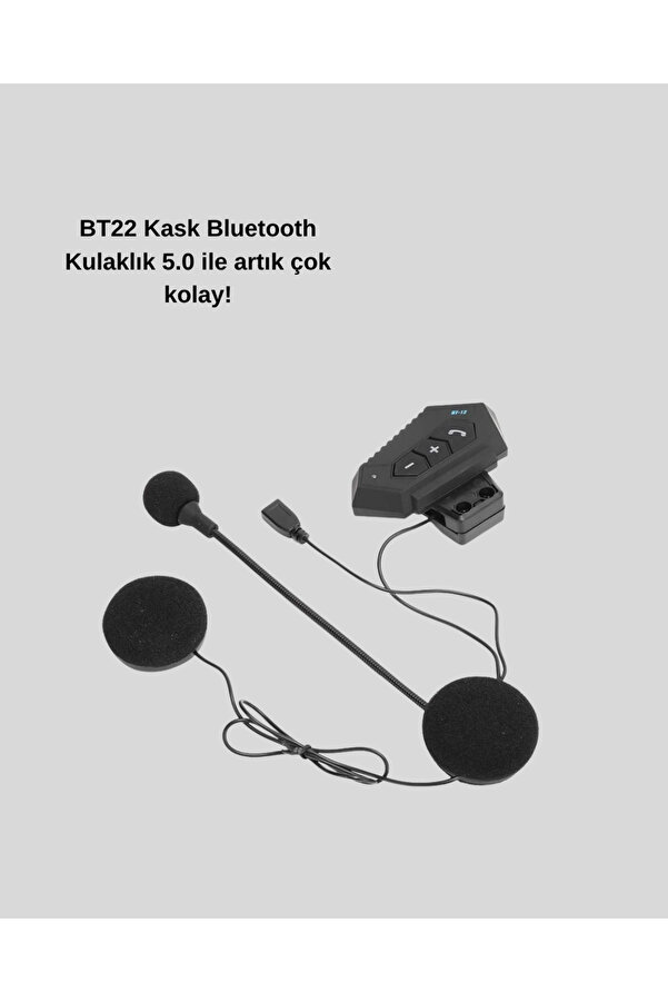 Motosi̇klet Kaskı İçi̇n Bluetooth Kulaklık – Kablosuz, Mi̇krofonlu, Gürültü Azaltmalı Bt22