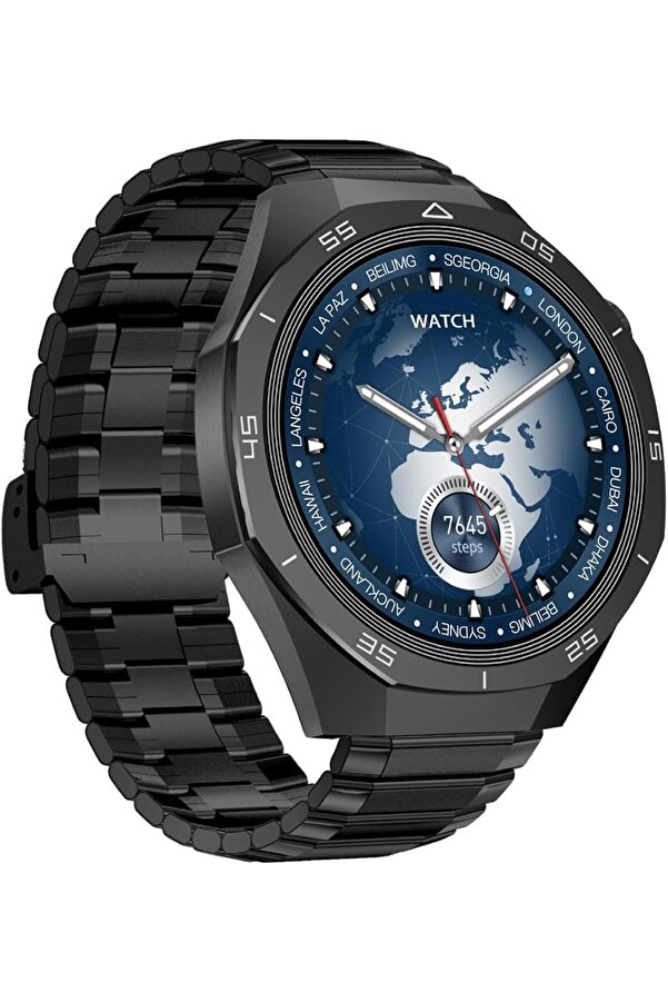 Shopverse Amoled Ekran 48Mm Metal Ve Si̇li̇kon Kordonlu Akıllı Saat Si̇yah Wt6 Pro Trendfli̇ck 1014773