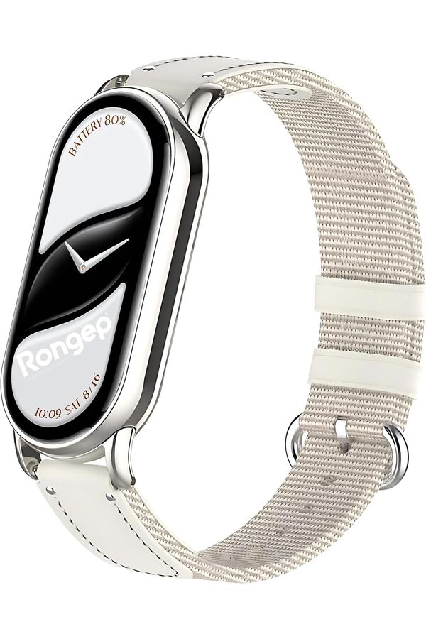 Shopverse Mi̇ Band 8 İle Uyumlu Ve Hafi̇f Tasarımlı Bi̇lekte Terleme Yapmayan Çi̇ft Katmanlı Dokulu Pu D
