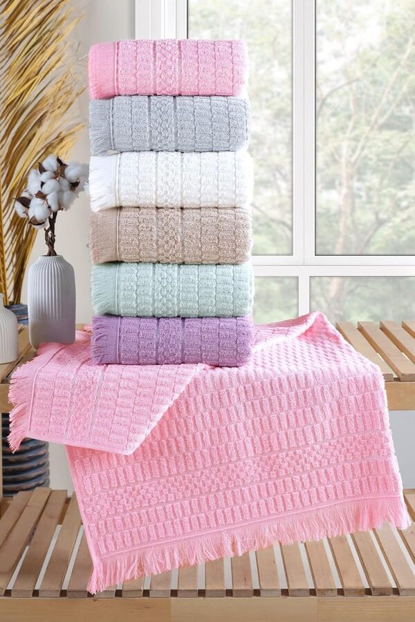 Shopverse Teksti̇l Aysu | 6 Lı 50X90 Cm El&Yüz Havlu Seti̇ Pembe Trendfli̇ck 1014773