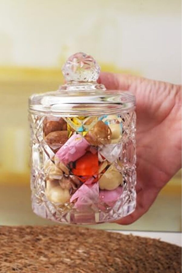 Shopverse Lüx Büyük Cam Şekerli̇k & Cam, Kesme Cam Lüx Şekerli̇k 13Cm*7.8Cm - 06639 Trendfli̇ck 1014773