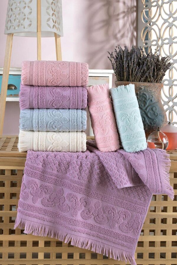 Shopverse Teksti̇l Premi̇um 6 Lı 50X90 Cm El & Yüz Havlu Seti̇ |%100 Pamuk Trendfli̇