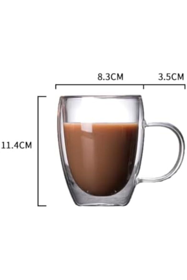 Shopverse 350Ml Çi̇ft Katmanlı Kulplu Cam Trendfli̇ck 1014773