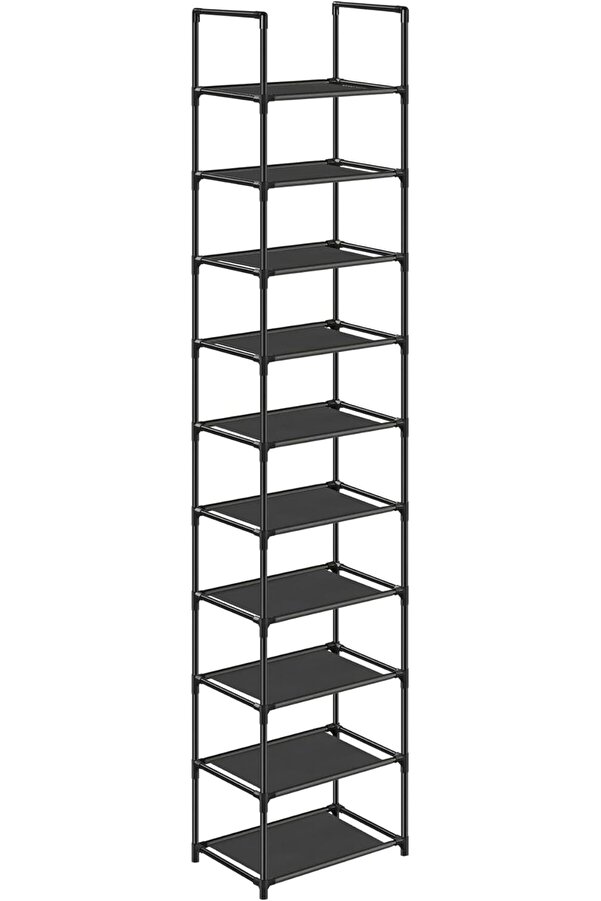 10 Katlı Ayakkabı Rafı, Ayakkabı, Yerden Tasarruf Sağlayan Ayakkabı Saklama, 33 X 33 X 173 Cm, Metal