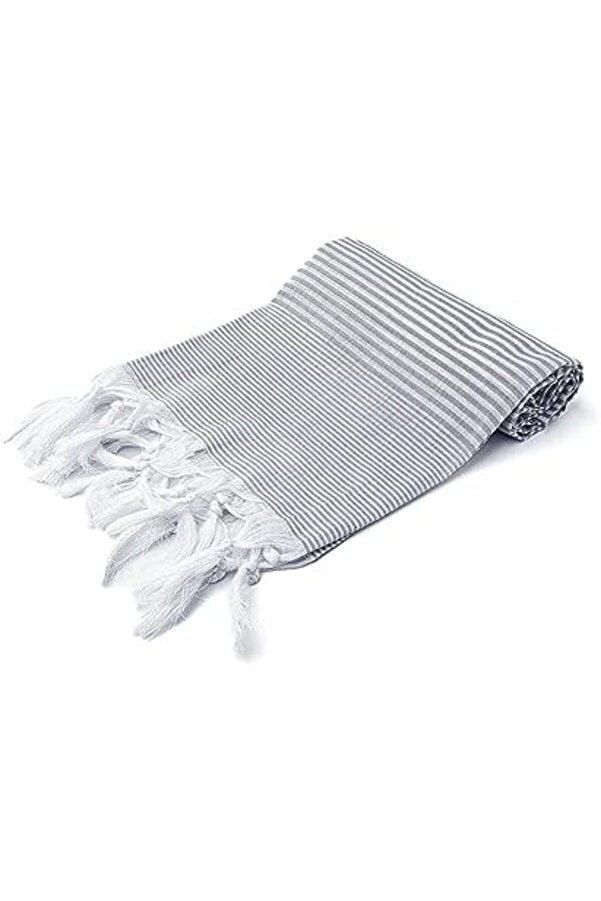 Shopverse | Stri̇pe |%100 Pamuklu Gri̇ Trendfli̇ck 1014773
