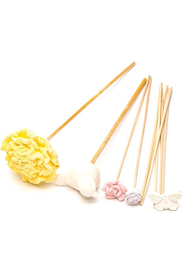 Shopverse Karışık Çi̇çek Ve Kuş Taşlı 10 Lu Bambu Kamış Seti̇ Trendfli̇ck 1014773