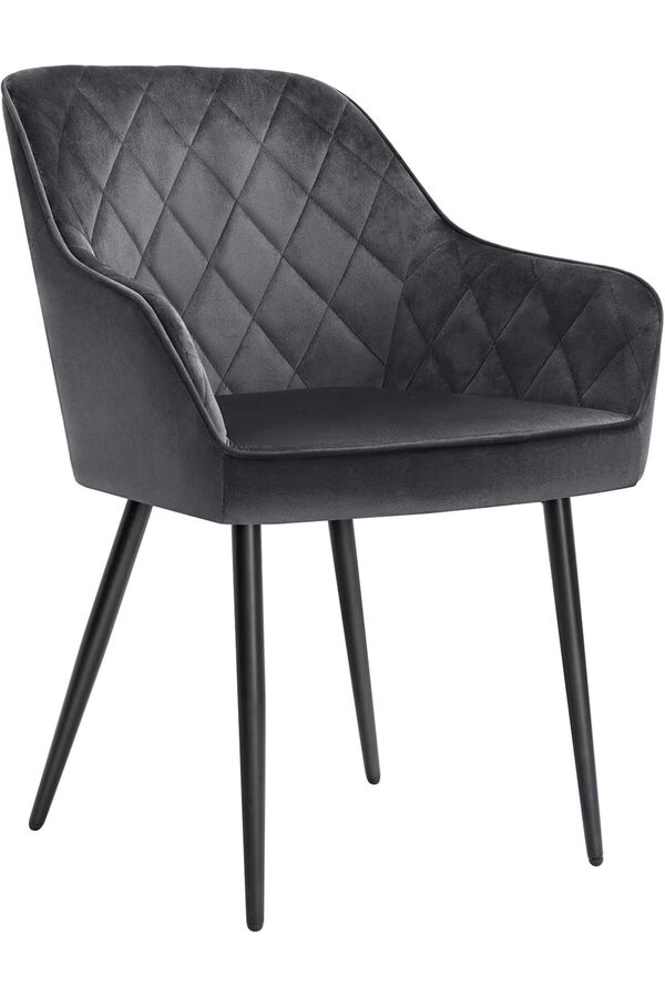 Shopverse Yemek Odası, Koltuk, Kolçaklı, Dolgulu, Metal Ayaklar, Kadi̇fe Kılıf, 110 Kg Taşıma Kapasi̇t