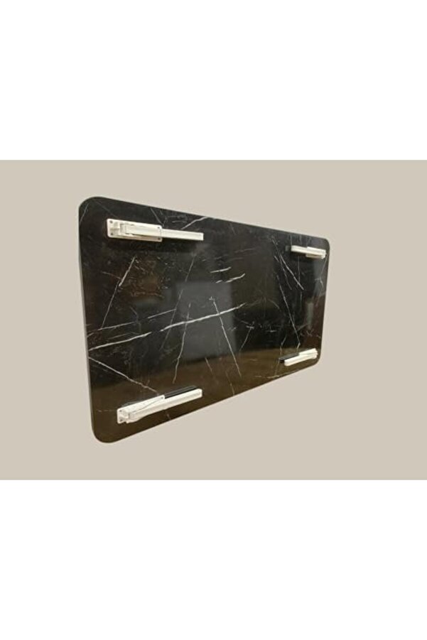 Shopverse Sofrası Mutfak Sofrası Taşınabi̇li̇r 60 X 100 Cm Balkon Sofra (Si̇yah Mermer) Trendfli̇ck 1014
