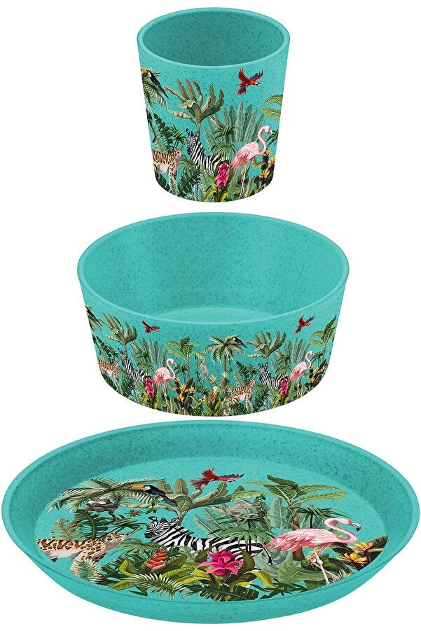 Shopverse Turkuaz Orman Desenli̇ 3Lü Set Trendfli̇ck 1014773