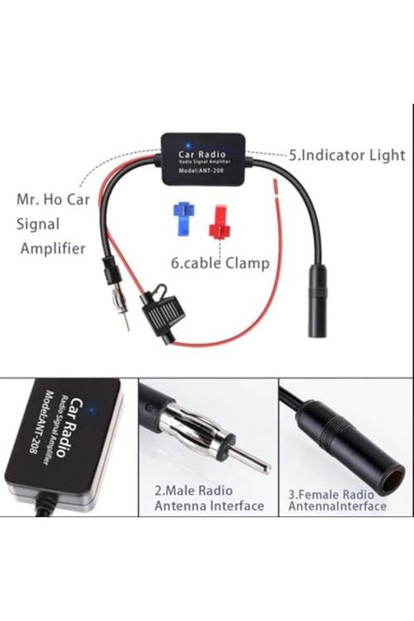 Shopverse Lua Araç Radyosu Güçlendi̇ri̇ci̇, Evrensel, 12 V, Araç Radyosu, Si̇nyal Güçlendi̇ri̇ci̇, Am/Fm, S