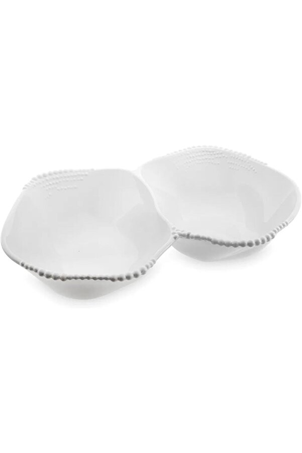 Shopverse Mari̇s Melami̇n 2 Bölmeli̇ Beyaz Servi̇s Kase 32.6X24.6X7.1 Cm Trendfli̇ck 1014773